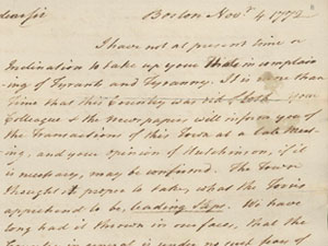 letter from samuel adams