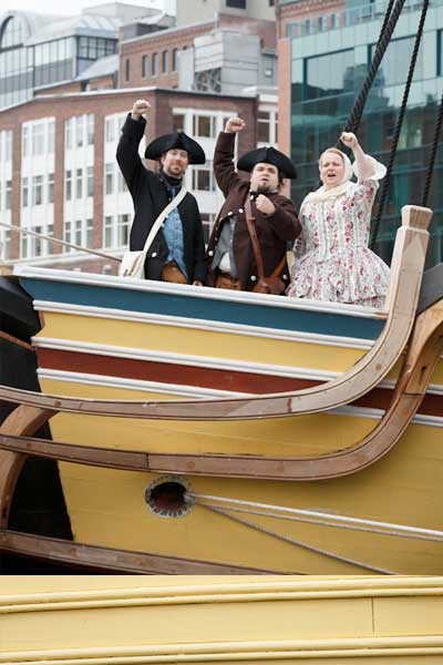 Patriots aboard ship
