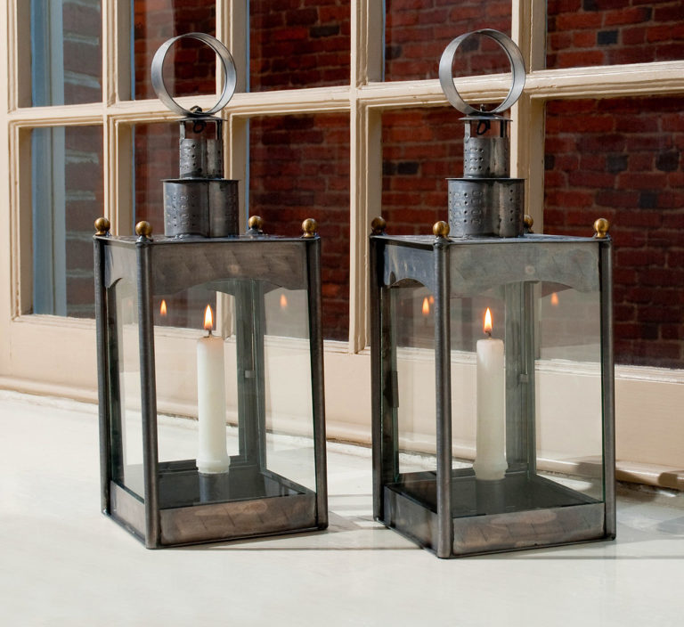 Two lanterns inside the Old North Church in Boston