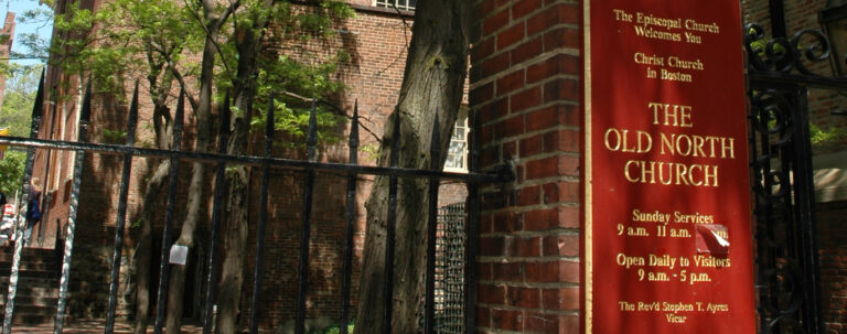 Sign for the Old North Church in Boston