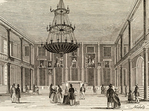 Sketch of the inside of Faneuil Hall