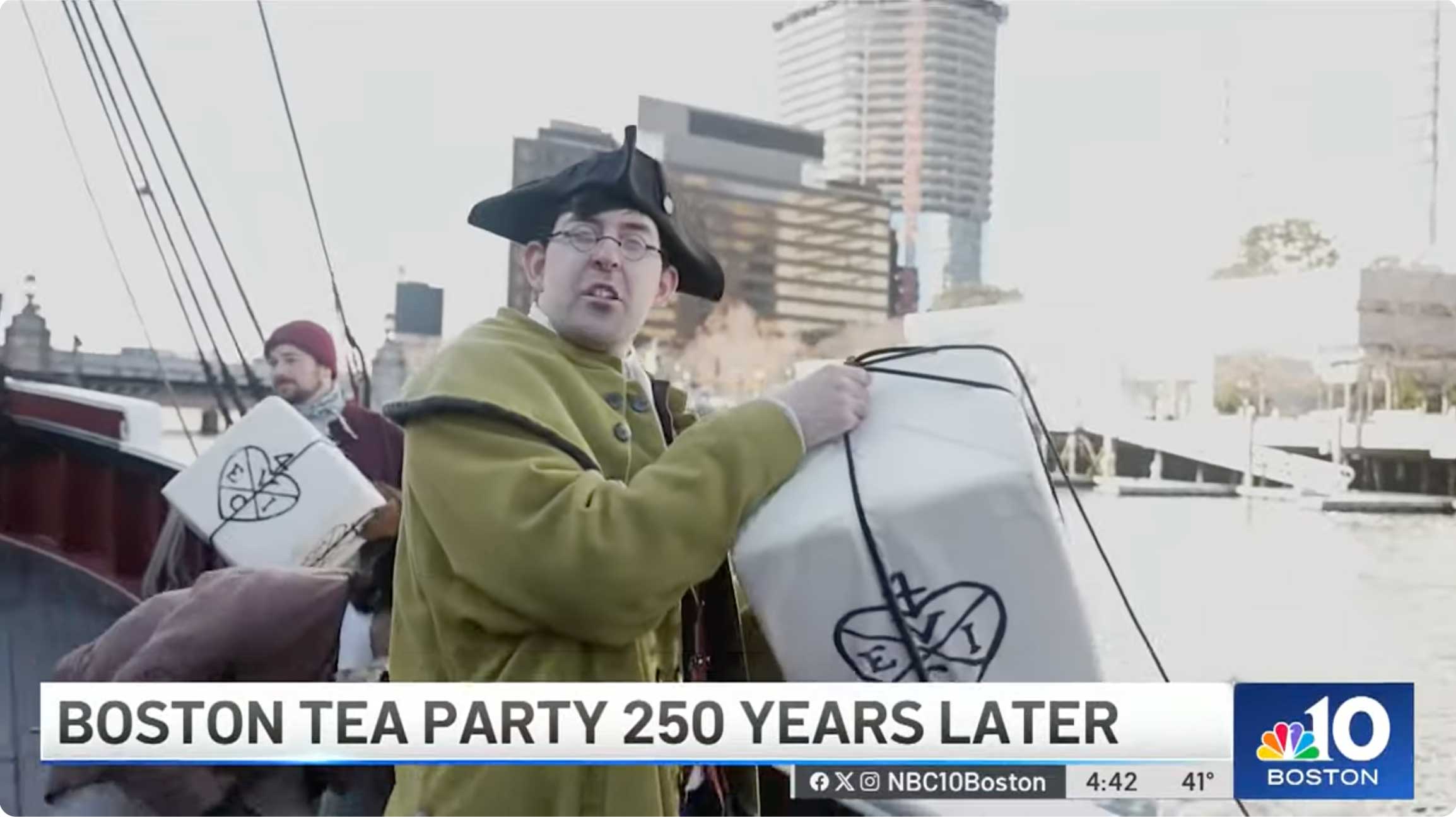video - 250TH BOSTON TEA PARTY ANNIVERSARY - ARMY/NAVY GAME - CBS SPORTS NETWORK.